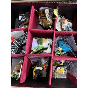 Danbury Mint Bird Ornaments Full Set 12 With Tags Resin Multicolor 3"